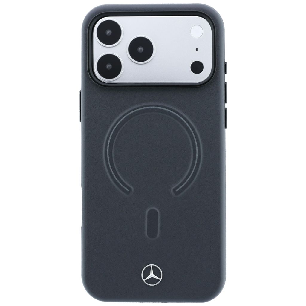 Mercedes Leather 3D MagSafe -kuori iPhone 18 Pro/17 Pro:lle - Antrasiitti