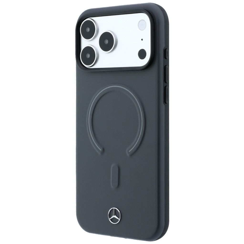 Mercedes Leather 3D MagSafe -kuori iPhone 18 Pro/17 Pro:lle - Antrasiitti
