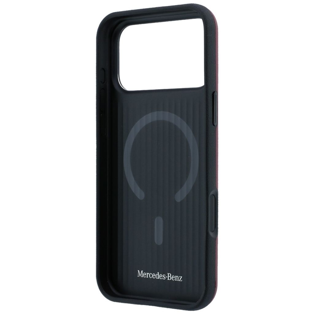 Mercedes Leather 3D MagSafe -kuori iPhone 18 Pro/17 Pro:lle - Burgundi