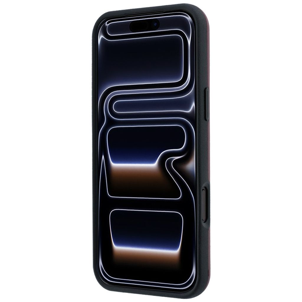 Mercedes Leather 3D MagSafe -kuori iPhone 18 Pro/17 Pro:lle - Burgundi