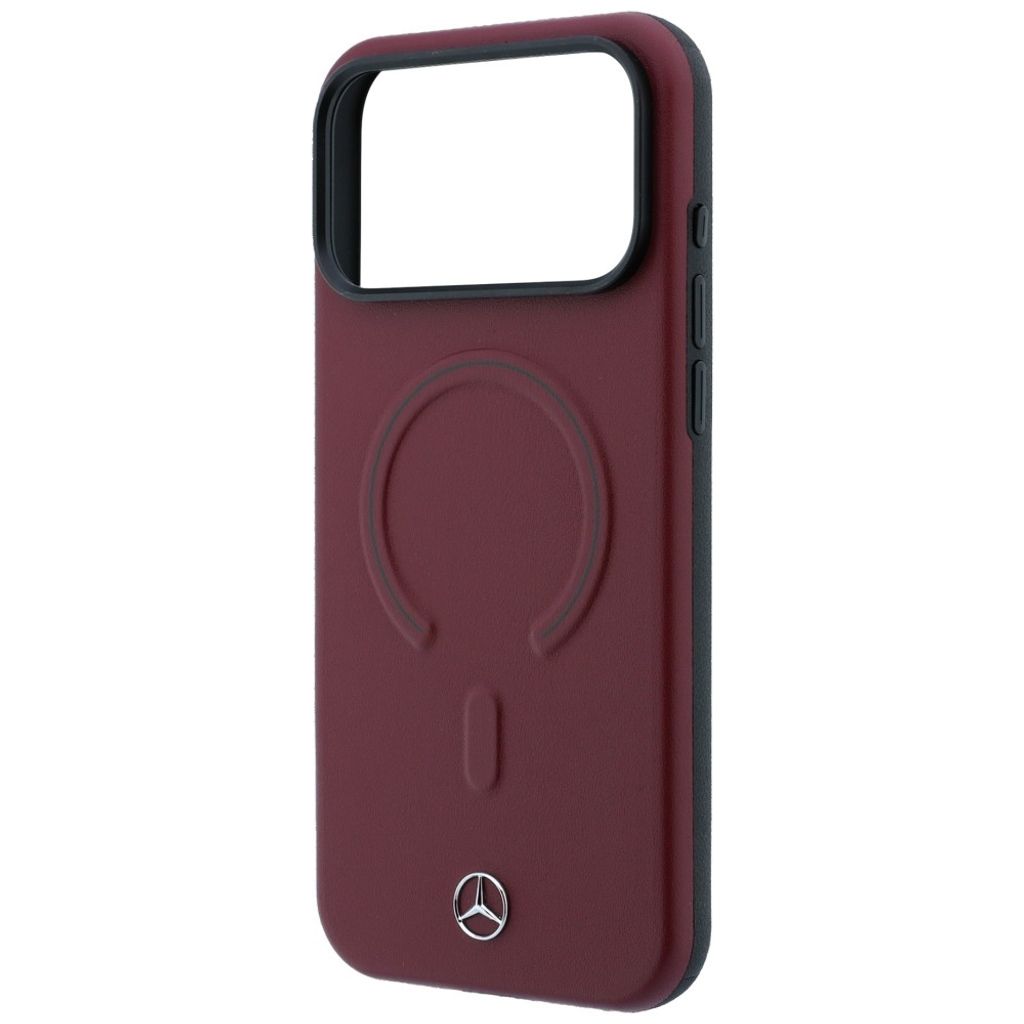 Mercedes Leather 3D MagSafe -kuori iPhone 18 Pro/17 Pro:lle - Burgundi