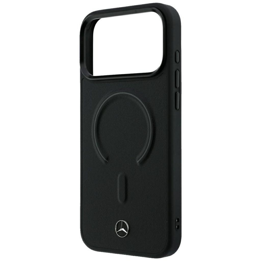 Mercedes Leather 3D MagSafe -kuori  iPhone 18 Pro/17 Pro:lle - Musta