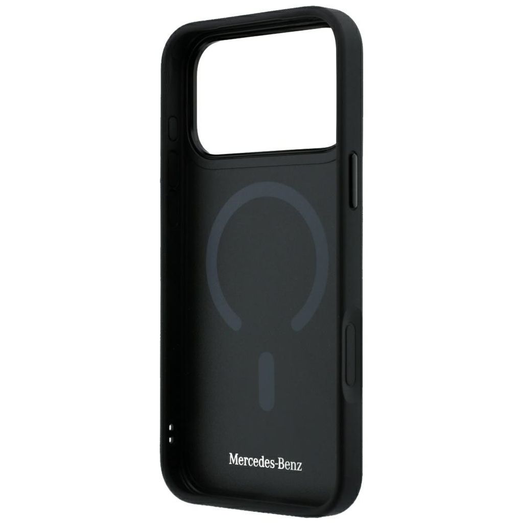 Mercedes Leather 3D MagSafe -kuori  iPhone 18 Pro/17 Pro:lle - Musta
