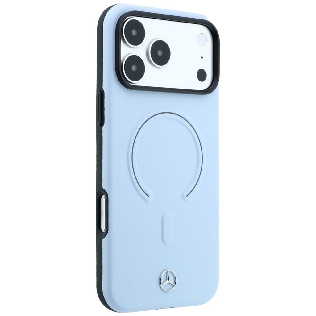 Mercedes Leather 3D MagSafe -kuori iPhone 18 Pro/17 Pro:lle - Sininen
