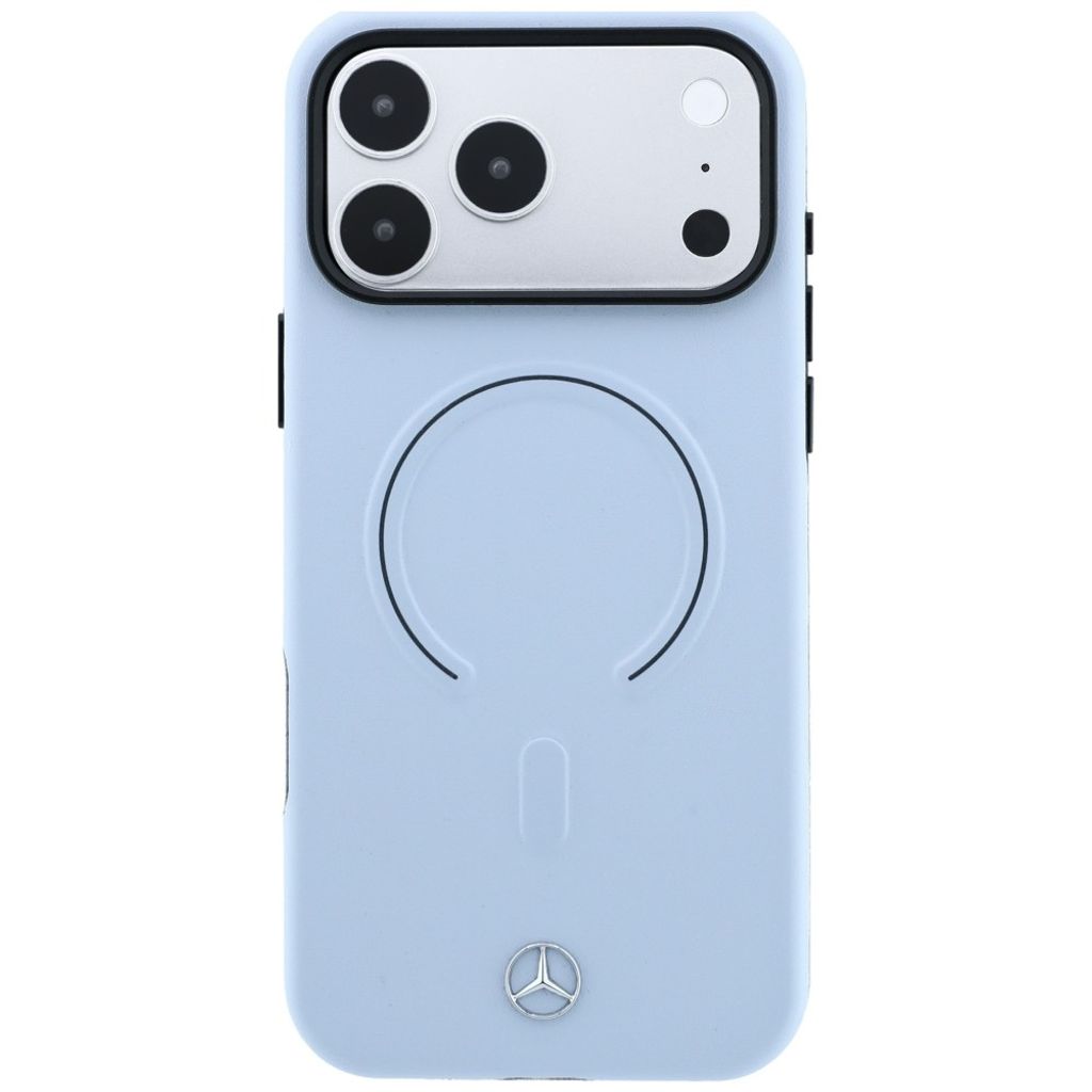 Mercedes Leather 3D MagSafe -kuori iPhone 18 Pro/17 Pro:lle - Sininen