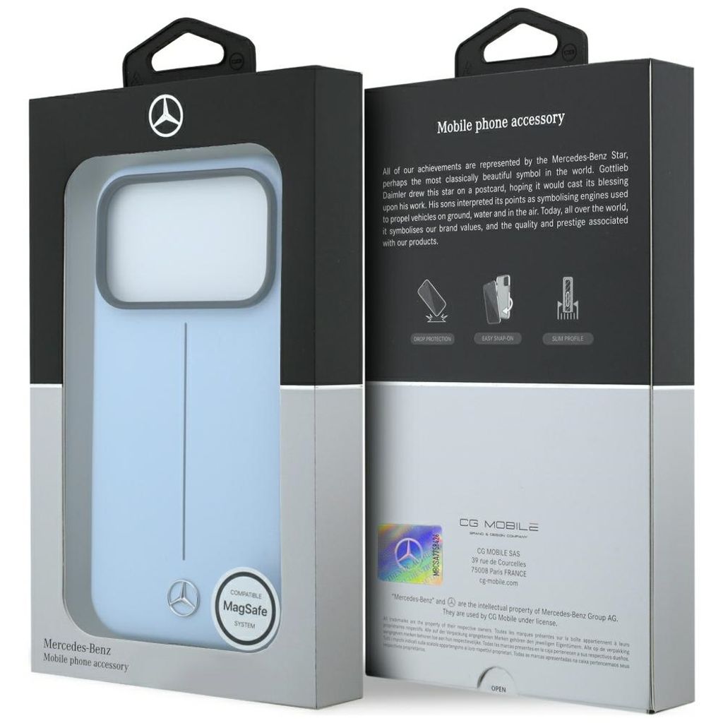 Mercedes Iconic Line MagSafe -kuori iPhone 18 Pro, iPhone 17 Pro:lle - Sininen