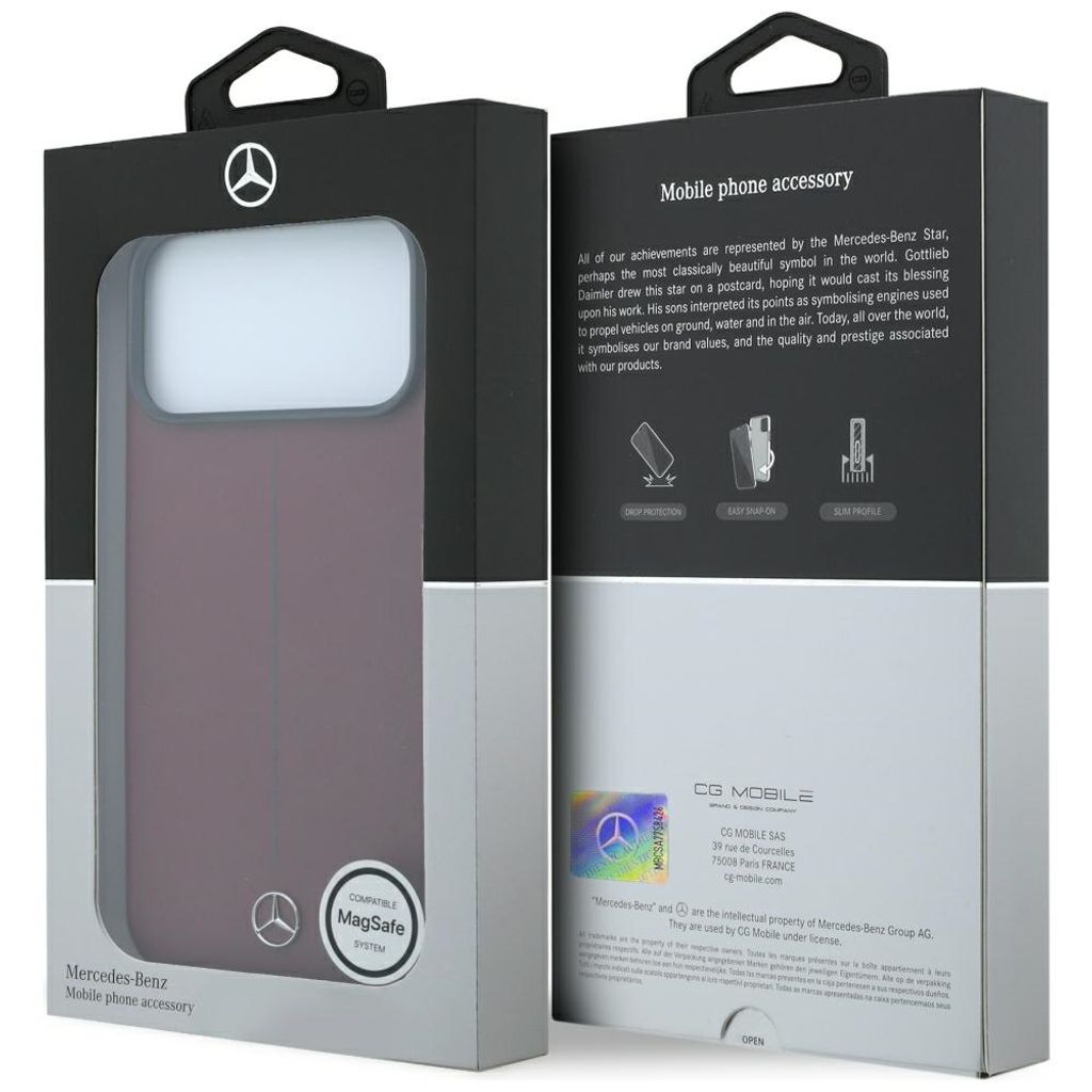 Mercedes Iconic Line MagSafe -kuori iPhone 18 Pro Max/17 Pro Max:lle - Burgundi