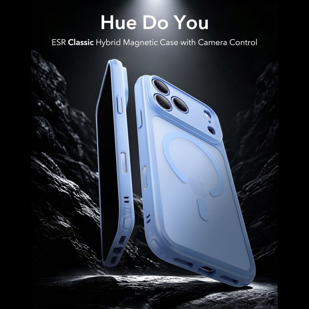 ESR Classic Hybrid MagSafe -kuori till iPhone 18 Pro/17 Pro - Vaaleansininen