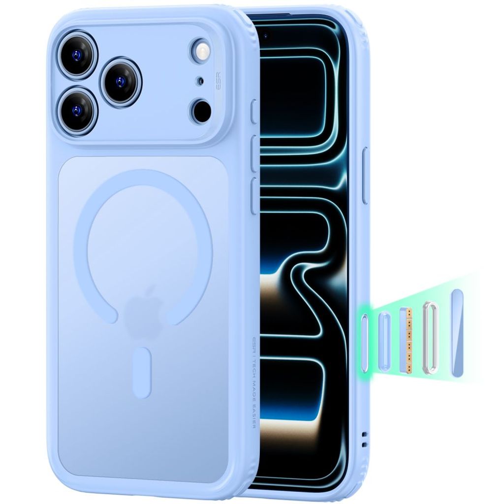 ESR Classic Hybrid MagSafe -kuori till iPhone 18 Pro/17 Pro - Vaaleansininen