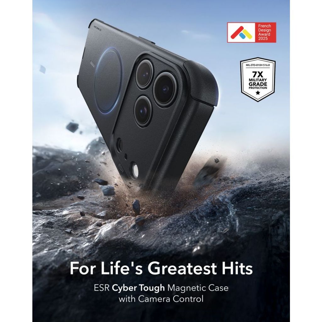 ESR Cyber Tough MagSafe -kuori till iPhone 18 Pro Max/17 Pro Max - Musta
