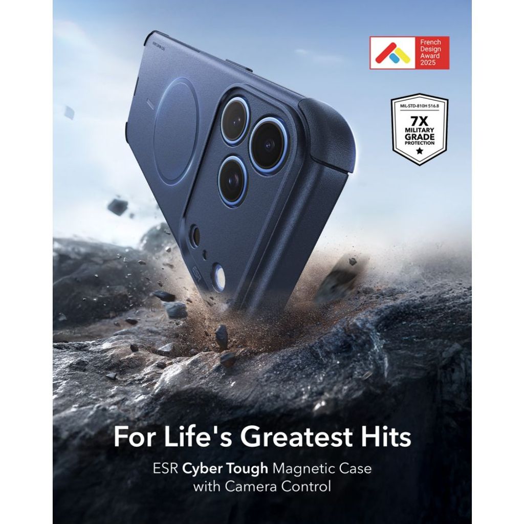 ESR Cyber Tough MagSafe -kuori till iPhone 18 Pro Max/17 Pro Max - Sininen