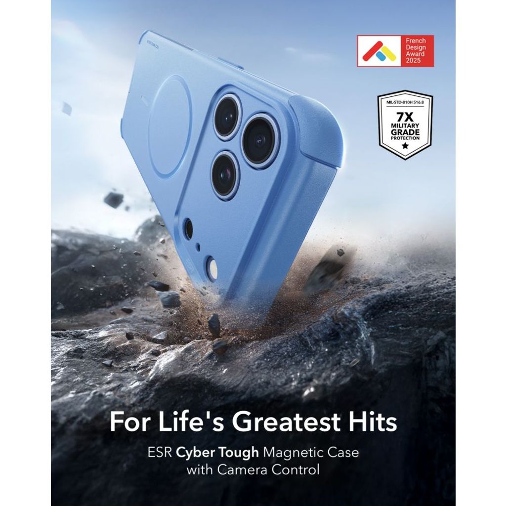 ESR Cyber Tough MagSafe -kuori till iPhone 18 Pro Max/17 Pro Max - Vaaleansininen