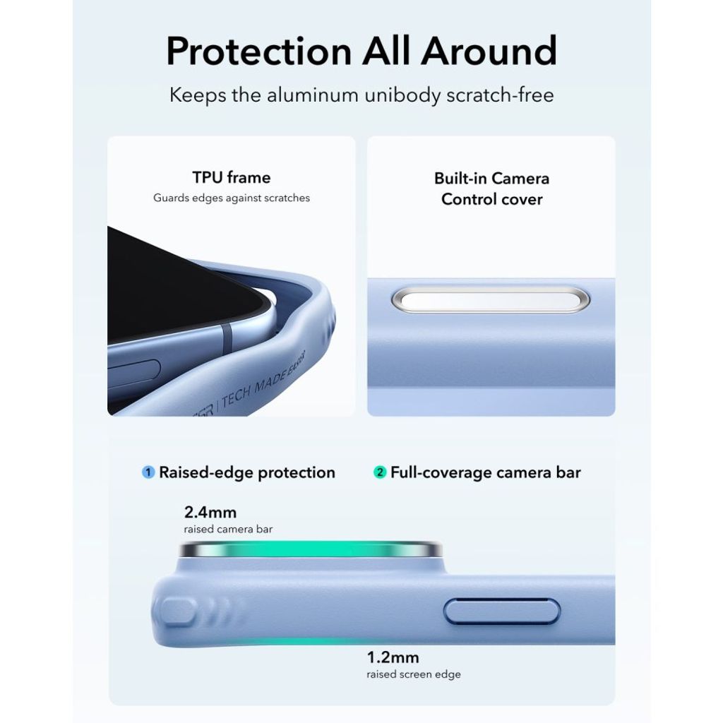 ESR Classic Hybrid Kickstand MagSafe -kuori till iPhone 18 Pro/17 Pro - Vaaleansininen