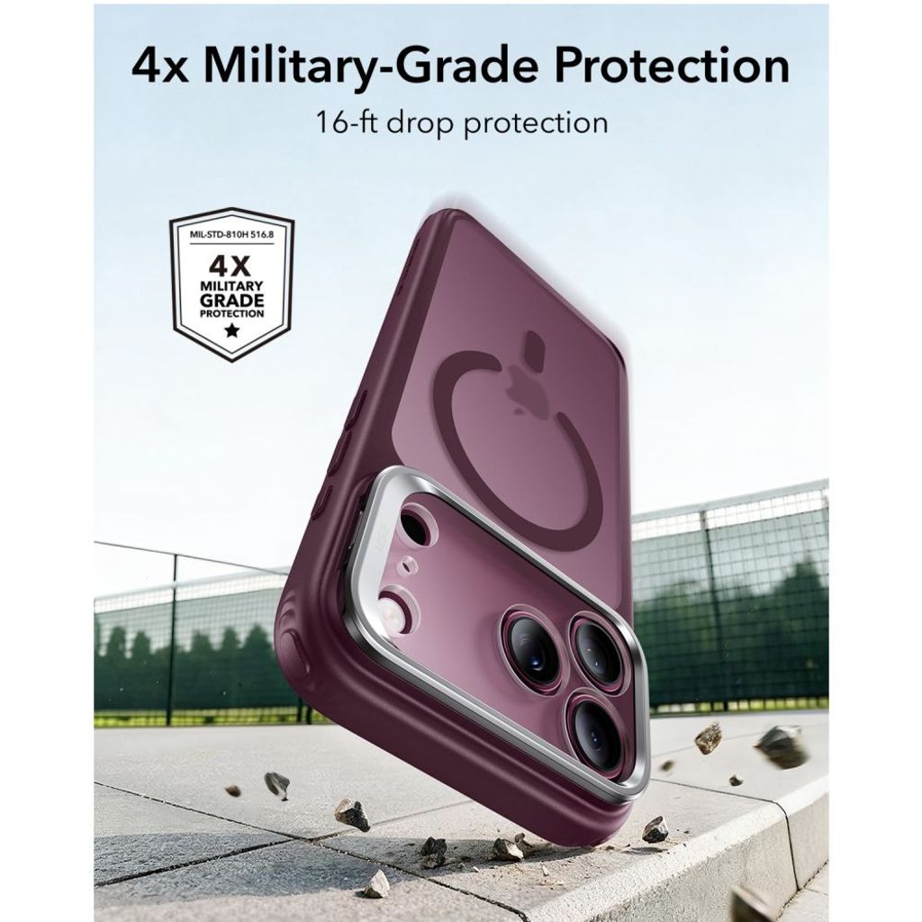 ESR Classic Hybrid Kickstand MagSafe -kuori till iPhone 18 Pro Max/17 Pro Max - Dark Cherry