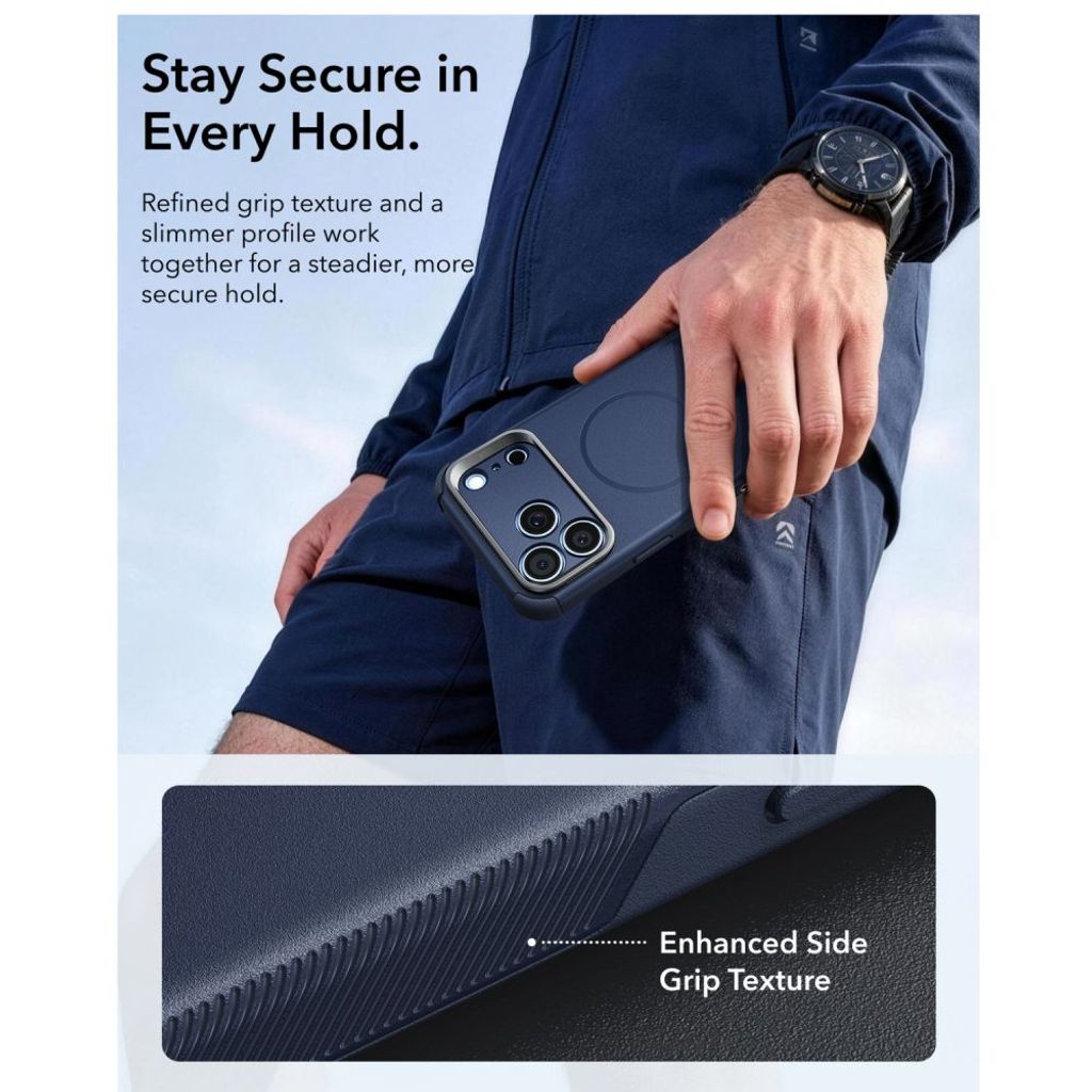 ESR Cyber Tough Kickstand MagSafe -kuori till iPhone 18 Pro/17 Pro - Sininen