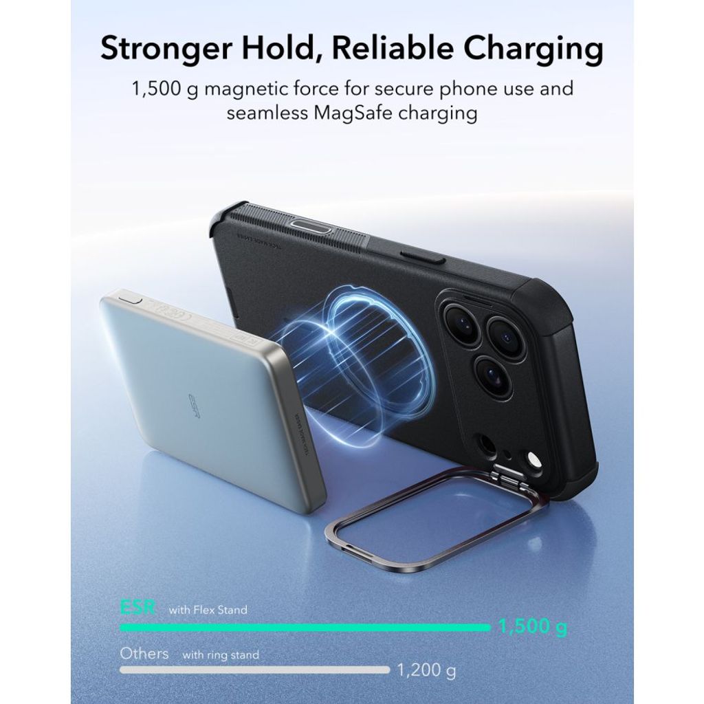 ESR Cyber Tough Kickstand MagSafe -kuori till iPhone 18 Pro Max/17 Pro Max - Musta