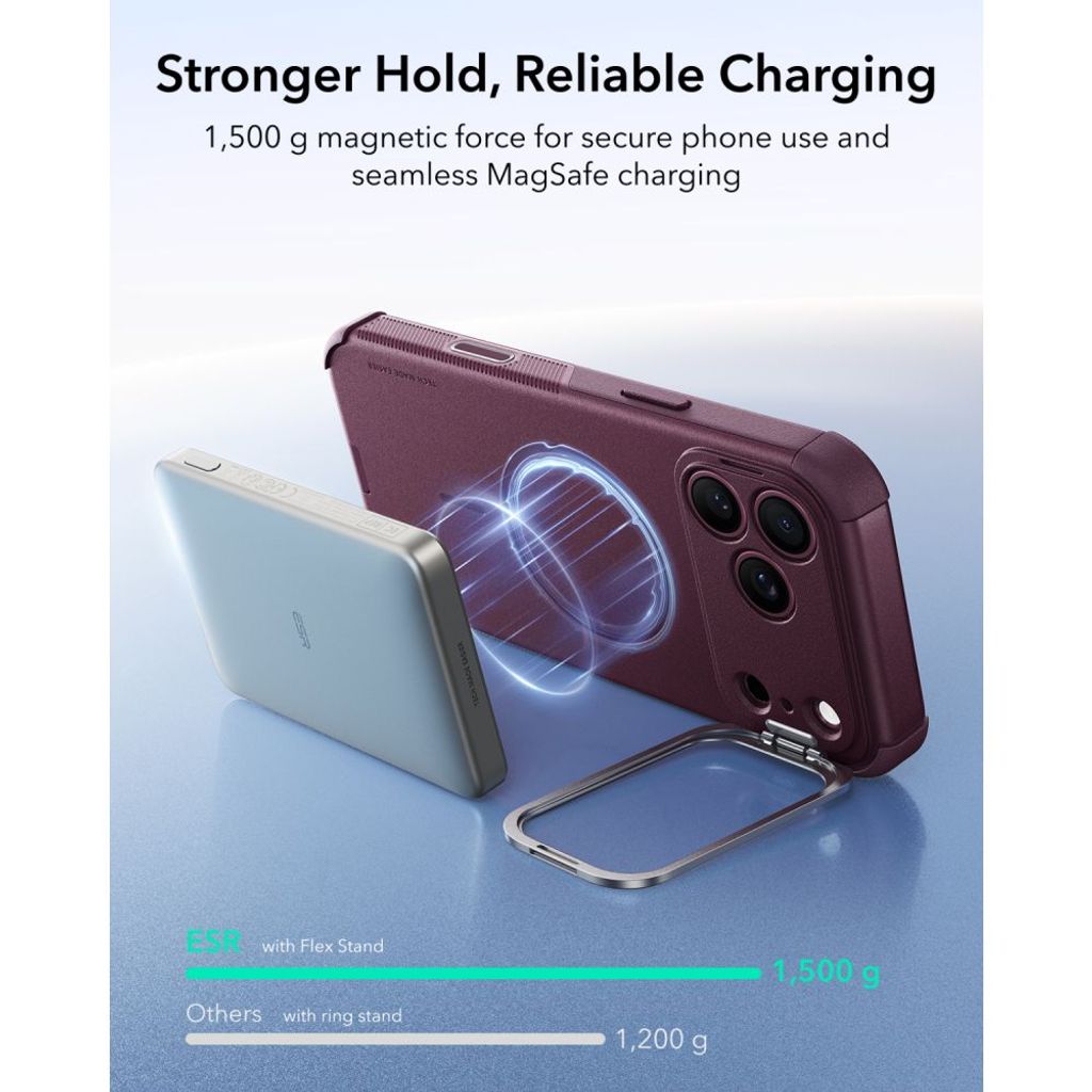 ESR Cyber Tough Kickstand MagSafe -kuori till iPhone 18 Pro Max/17 Pro Max - Dark Cherry