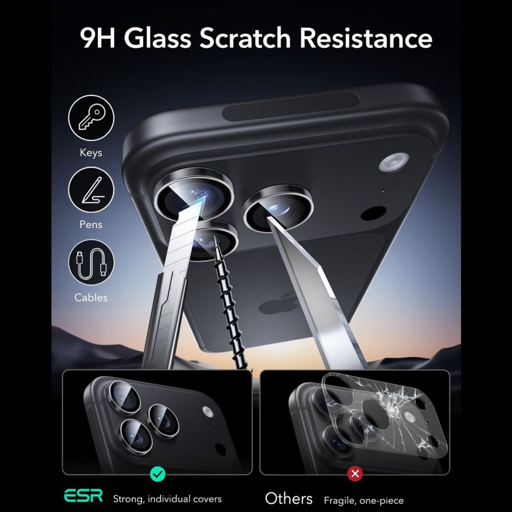 ESR Armorite Linsebeskytter till iPhone 18 Pro/18 Pro Max - Dark Cherry