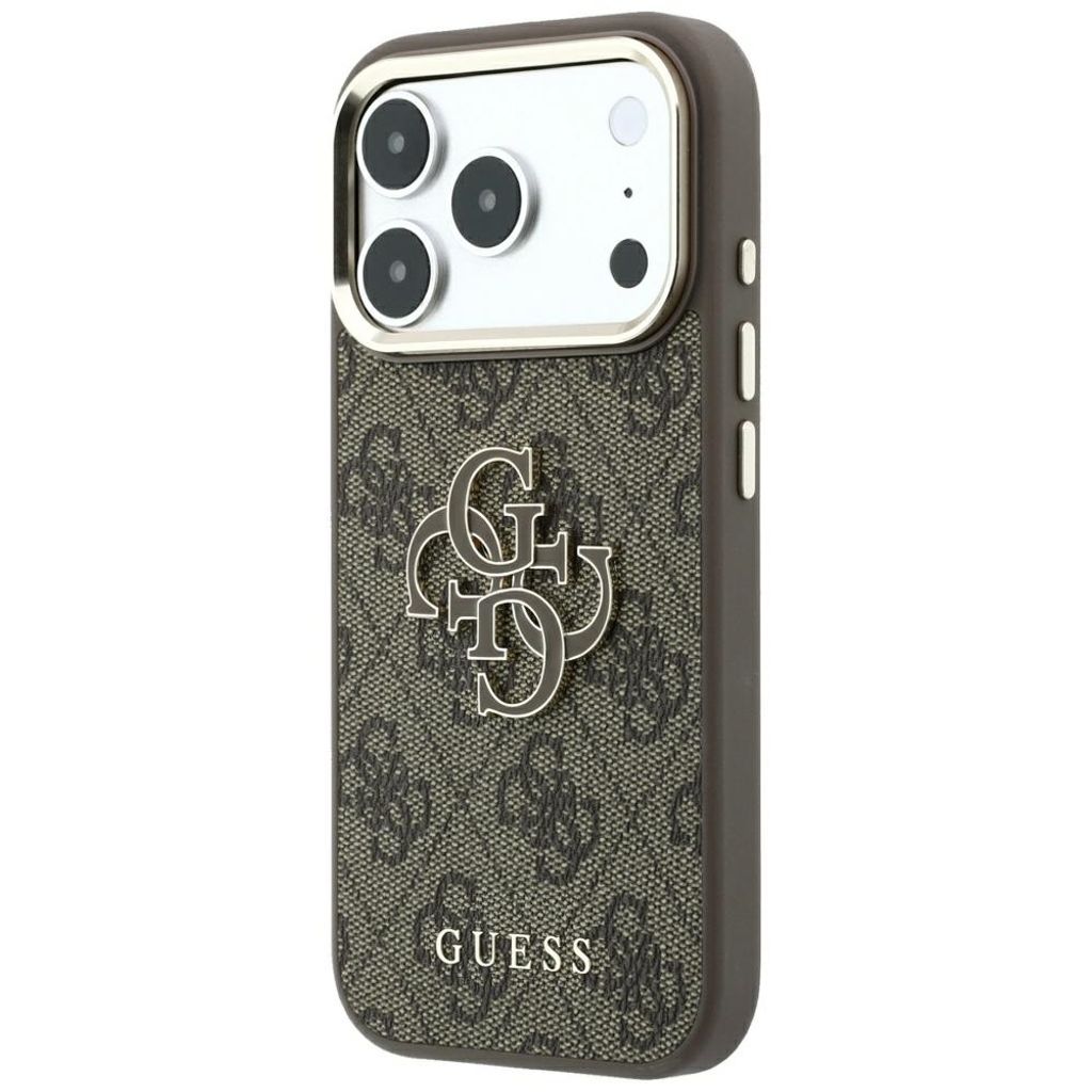 Guess 4G Big Resin Logo -kuori iPhone 17 Pro Max/18 Pro Max:lle - Ruskea