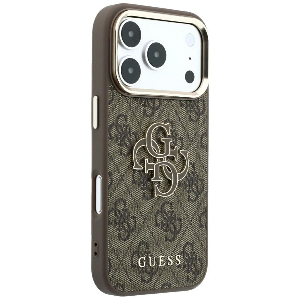Guess 4G Big Resin Logo -kuori iPhone 17 Pro Max/18 Pro Max:lle - Ruskea