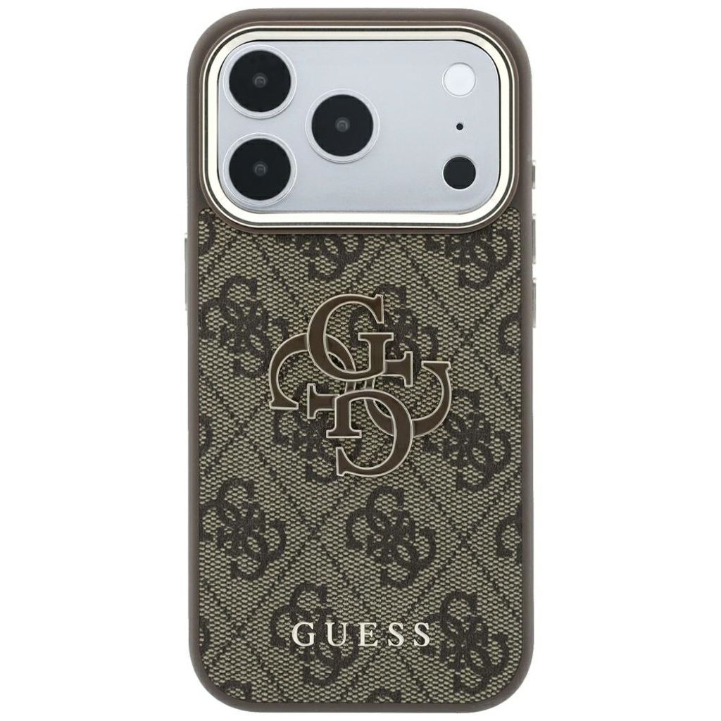 Guess 4G Big Resin Logo -kuori iPhone 17 Pro Max/18 Pro Max:lle - Ruskea