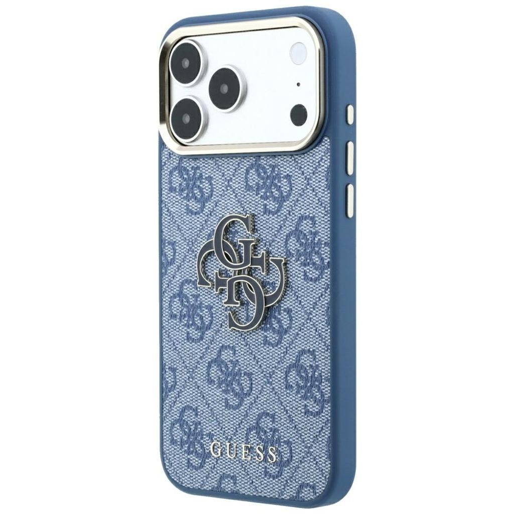 Guess 4G Big Resin Logo -kuori iPhone 17 Pro Max/18 Pro Max:lle - Vaaleansininen