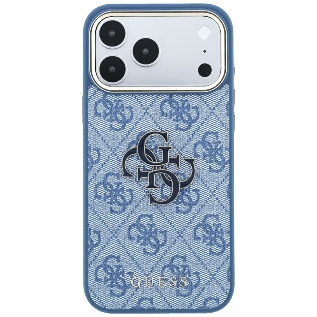 Guess 4G Big Resin Logo -kuori iPhone 17 Pro Max/18 Pro Max:lle - Vaaleansininen