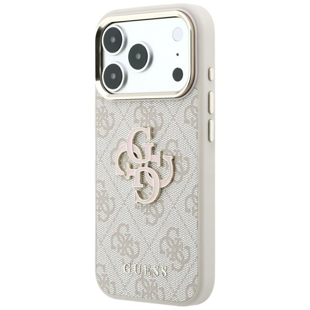 Guess 4G Big Resin Logo -kuori  iPhone 17 Pro Max/18 Pro Max:lle - Vaaleanpunainen