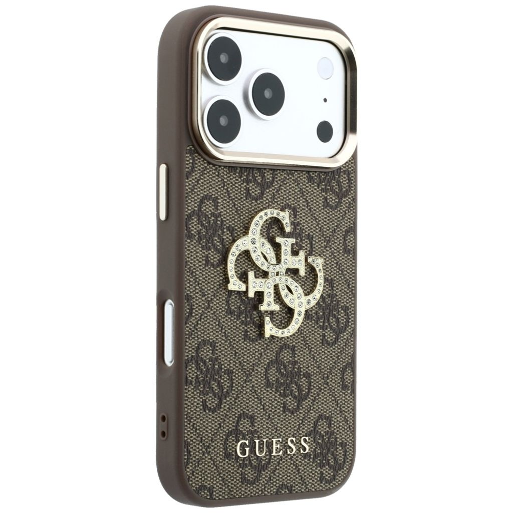 Guess 4G Big Resin Logo -kuori iPhone 17 Pro Max/18 Pro Max:lle - Ruskea