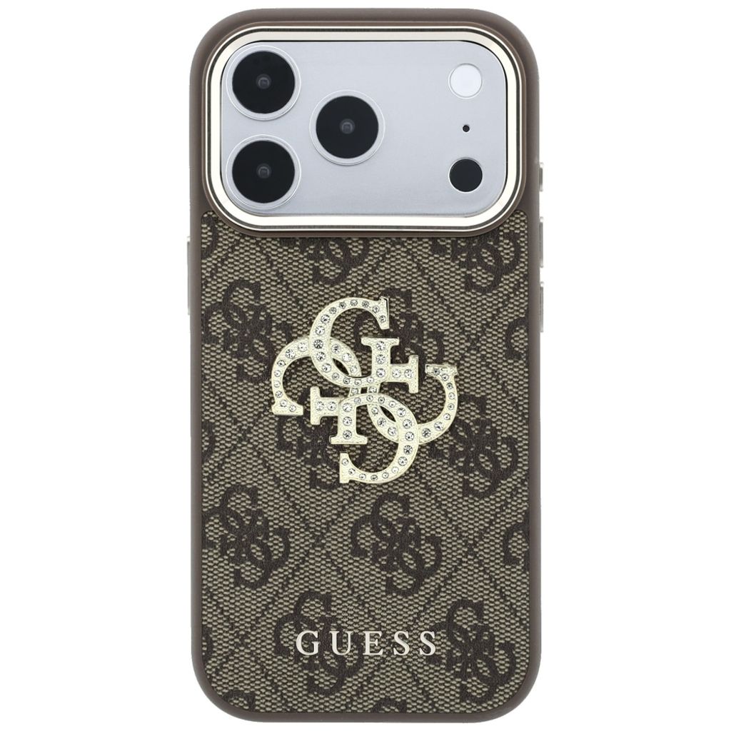 Guess 4G Big Resin Logo -kuori iPhone 17 Pro Max/18 Pro Max:lle - Ruskea