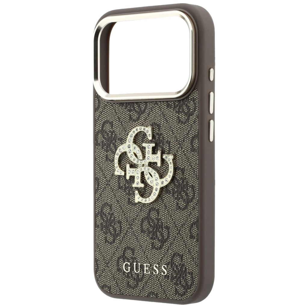 Guess 4G Big Resin Logo -kuori iPhone 17 Pro Max/18 Pro Max:lle - Ruskea