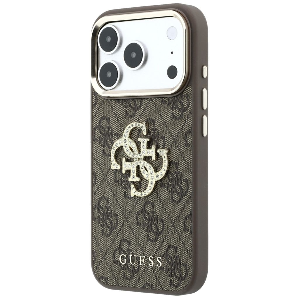 Guess 4G Big Resin Logo -kuori iPhone 17 Pro Max/18 Pro Max:lle - Ruskea