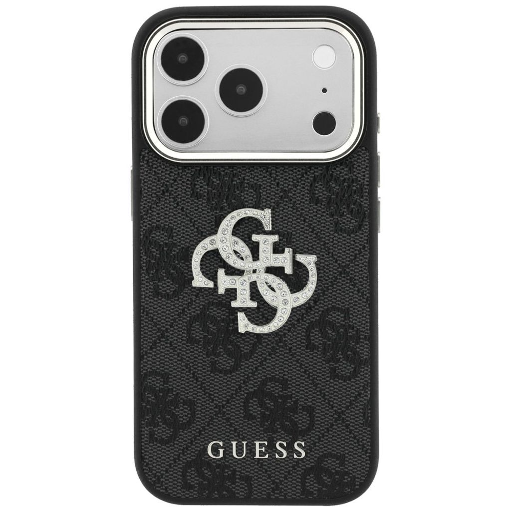Guess 4G Big Resin Logo -kuori iPhone 17 Pro Max/18 Pro Max:lle - Musta