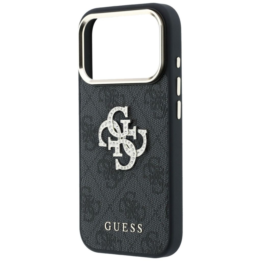 Guess 4G Big Resin Logo -kuori iPhone 17 Pro Max/18 Pro Max:lle - Musta