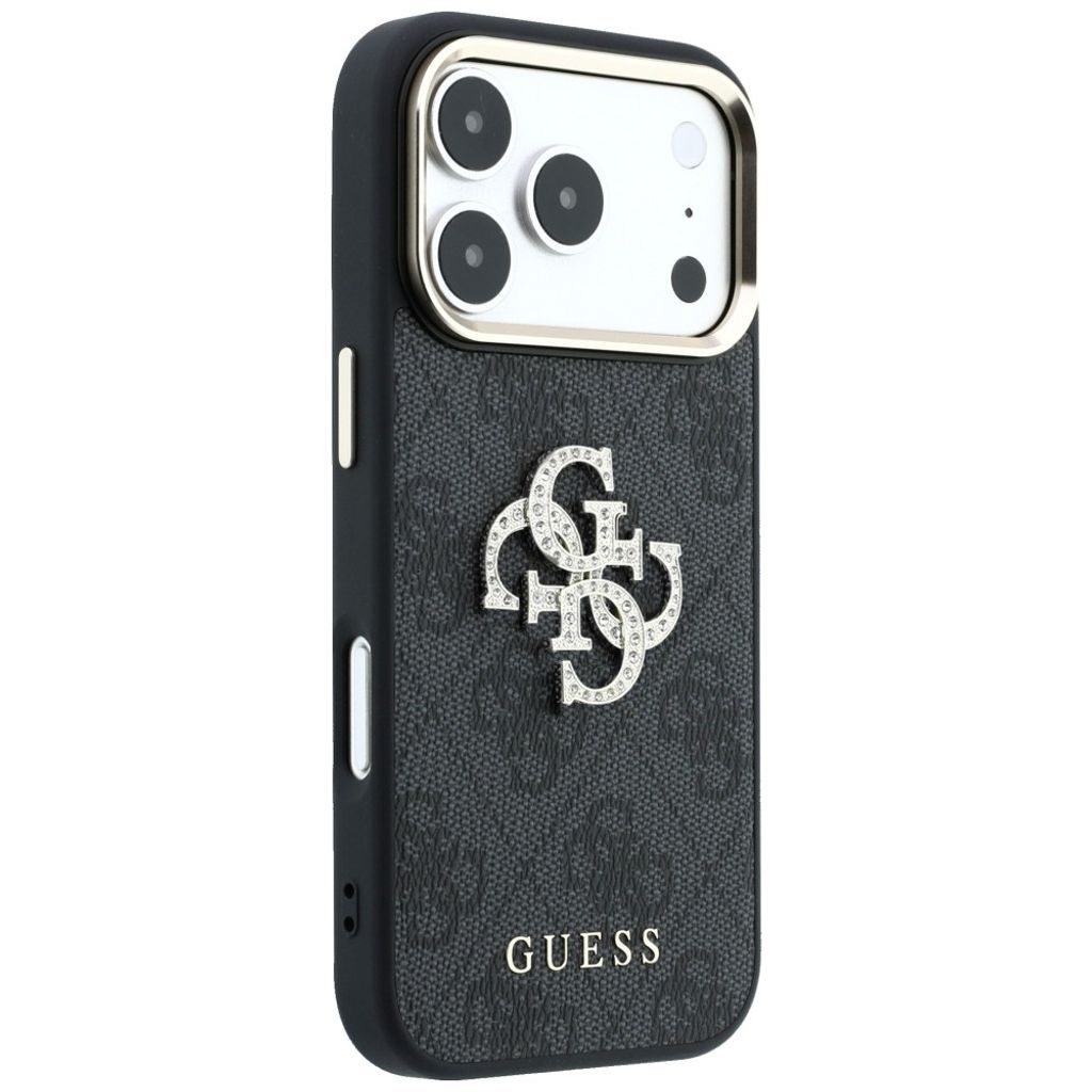 Guess 4G Big Resin Logo -kuori iPhone 17 Pro Max/18 Pro Max:lle - Musta