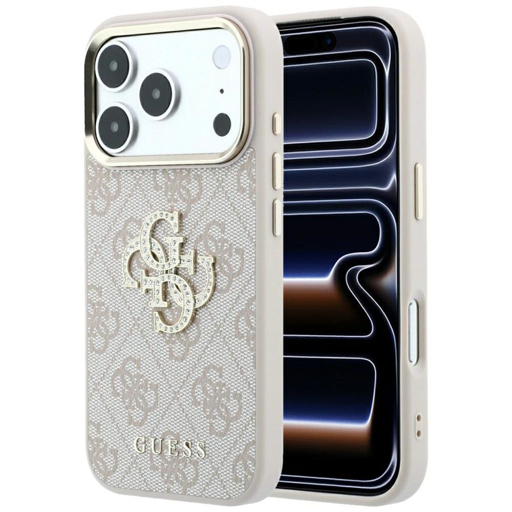 Guess 4G Big Resin Logo -kuori  iPhone 17 Pro/18 Pro:lle - Vaaleanpunainen