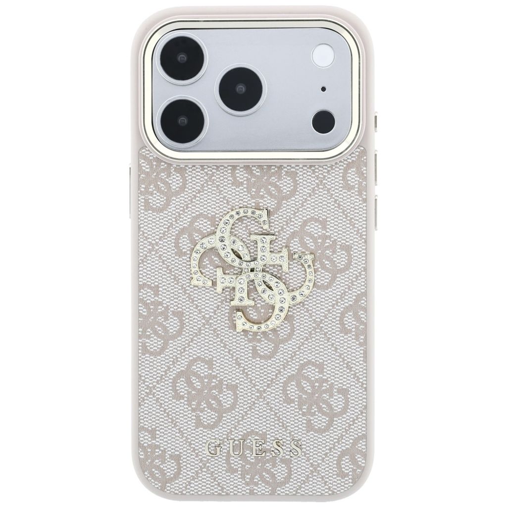 Guess 4G Big Resin Logo -kuori  iPhone 17 Pro/18 Pro:lle - Vaaleanpunainen