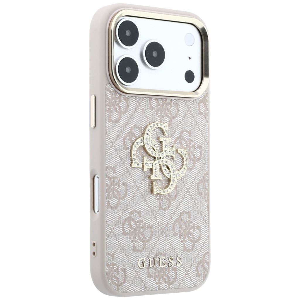 Guess 4G Big Resin Logo -kuori  iPhone 17 Pro/18 Pro:lle - Vaaleanpunainen