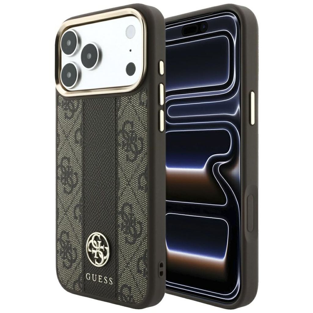 Guess 4G Stripe Classic Logo MagSafe -kuori iPhone 17 Pro/18 Pro:lle - Ruskea