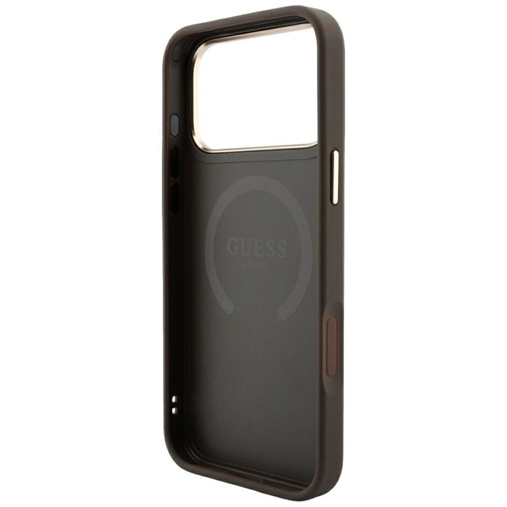 Guess 4G Stripe Classic Logo MagSafe -kuori iPhone 17 Pro/18 Pro:lle - Ruskea