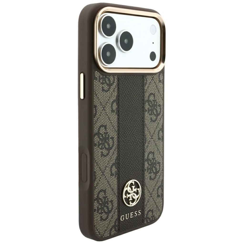 Guess 4G Stripe Classic Logo MagSafe -kuori iPhone 17 Pro/18 Pro:lle - Ruskea