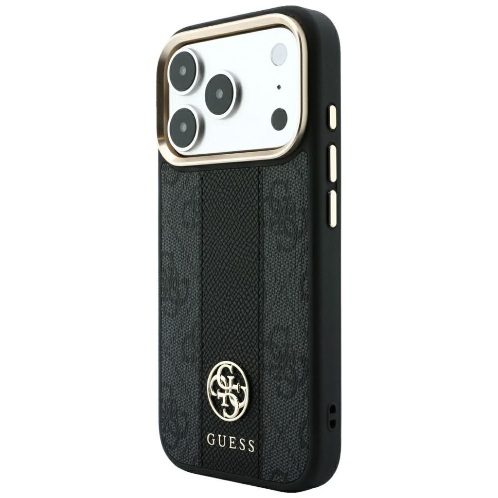 Guess 4G Stripe Classic Logo MagSafe -kuori  iPhone 17 Pro/18 Pro:lle - Musta