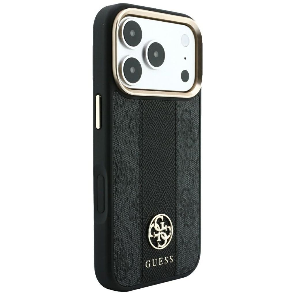 Guess 4G Stripe Classic Logo MagSafe -kuori  iPhone 17 Pro/18 Pro:lle - Musta