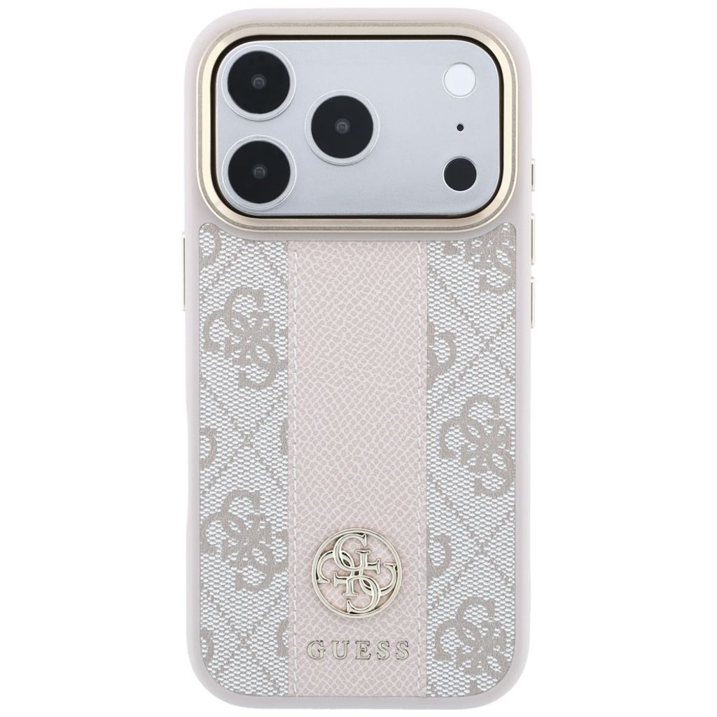 Guess 4G Stripe Classic Logo MagSafe -kuori  iPhone 17 Pro/18 Pro:lle - Vaaleanpunainen