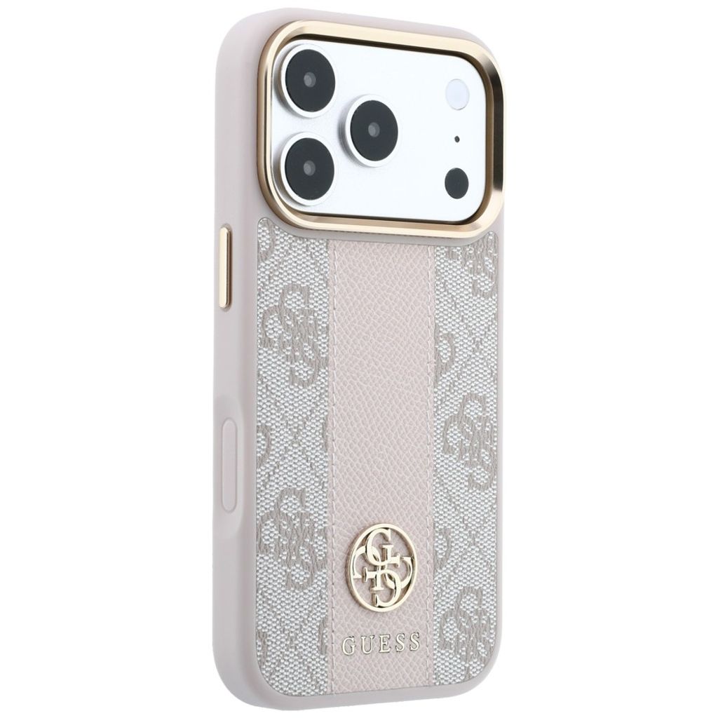 Guess 4G Stripe Classic Logo MagSafe -kuori  iPhone 17 Pro/18 Pro:lle - Vaaleanpunainen