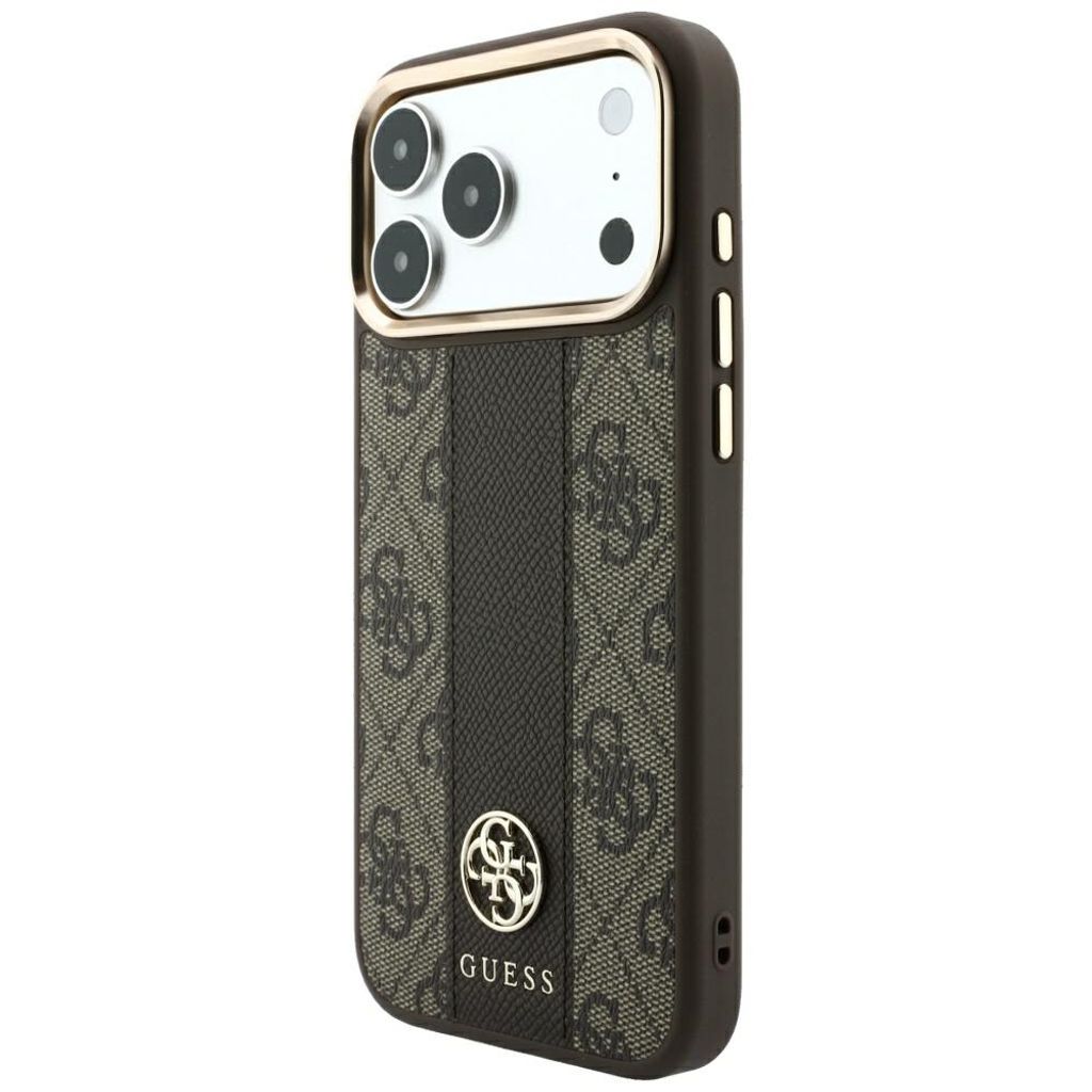 Guess 4G Stripe Classic Logo MagSafe -kuori iPhone 17 Pro Max/18 Pro Max:lle - Ruskea