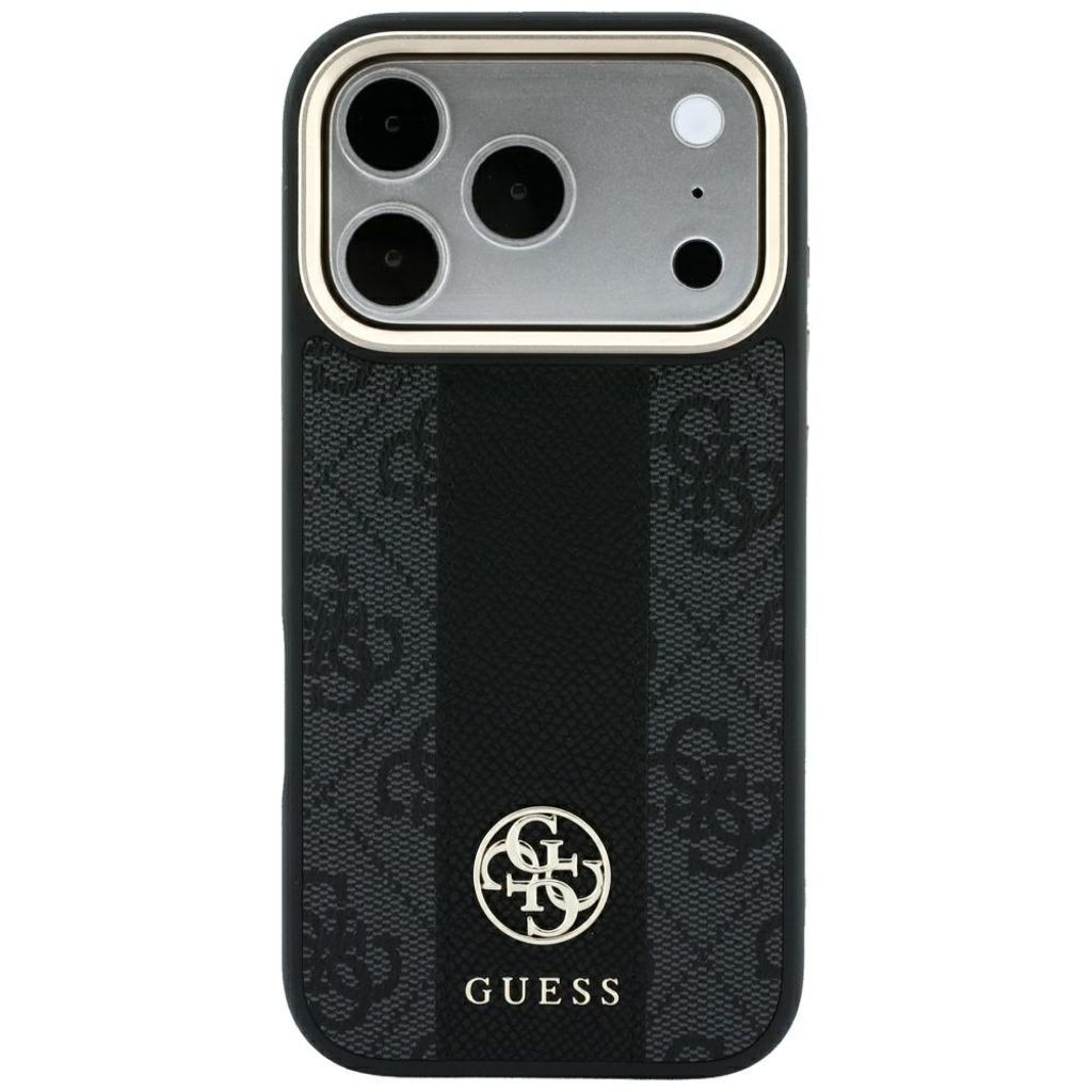 Guess 4G Stripe Classic Logo MagSafe -kuori iPhone 17 Pro Max/18 Pro Max:lle - Musta