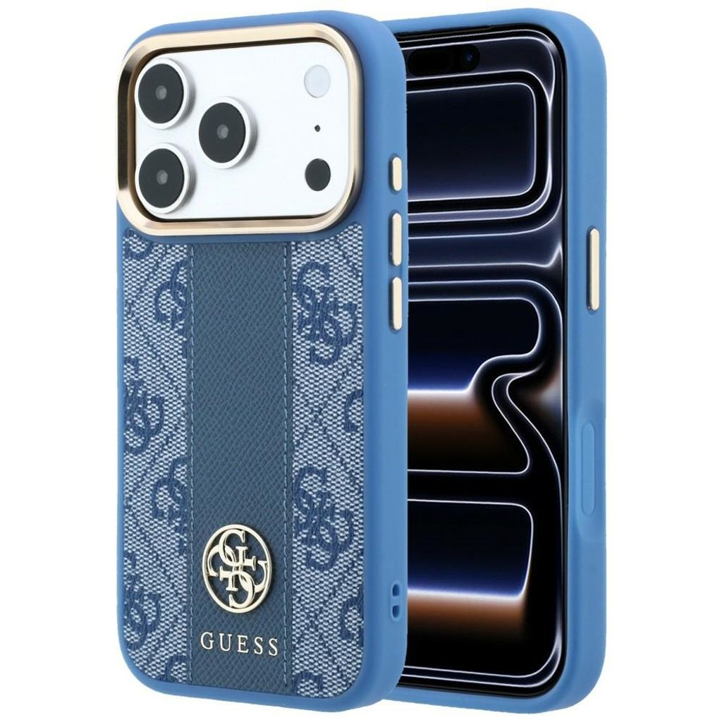 Guess 4G Stripe Classic Logo MagSafe -kuori iPhone 17 Pro Max/18 Pro Max:lle - Sininen