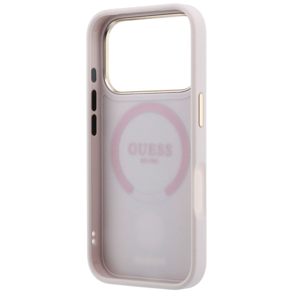 Guess 4G Stripe Classic Logo MagSafe -kuori  iPhone 17 Pro Max/18 Pro Max:lle - Vaaleanpunainen