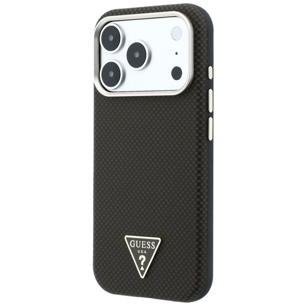 Guess Kevlar Triangle Logo MagSafe -kuori iPhone 17 Pro/18 Pro:lle - Ruskea